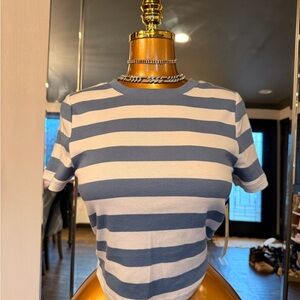No Boundaries Blue & White Striped Short Sleeve Tee